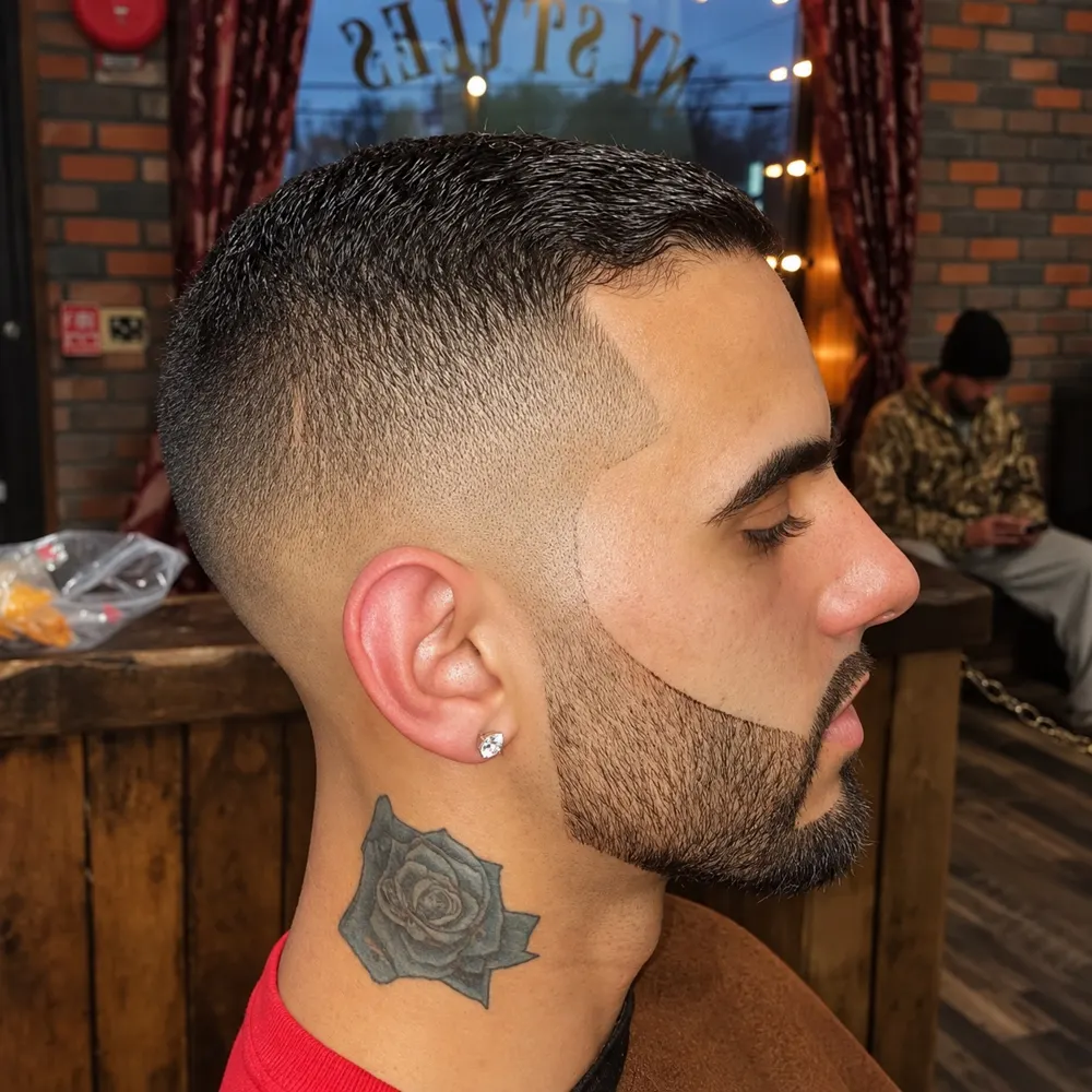 Classic men's taper haircut finished at NY Styles Barbershop on Route 112, Medford